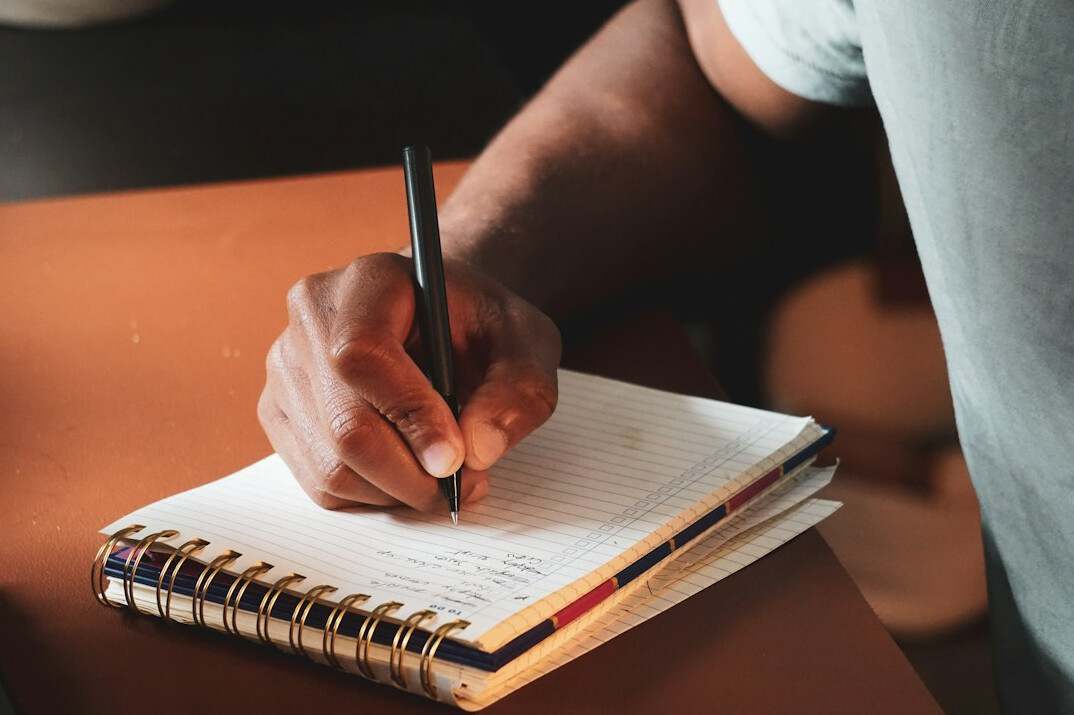 beginner writer at desk