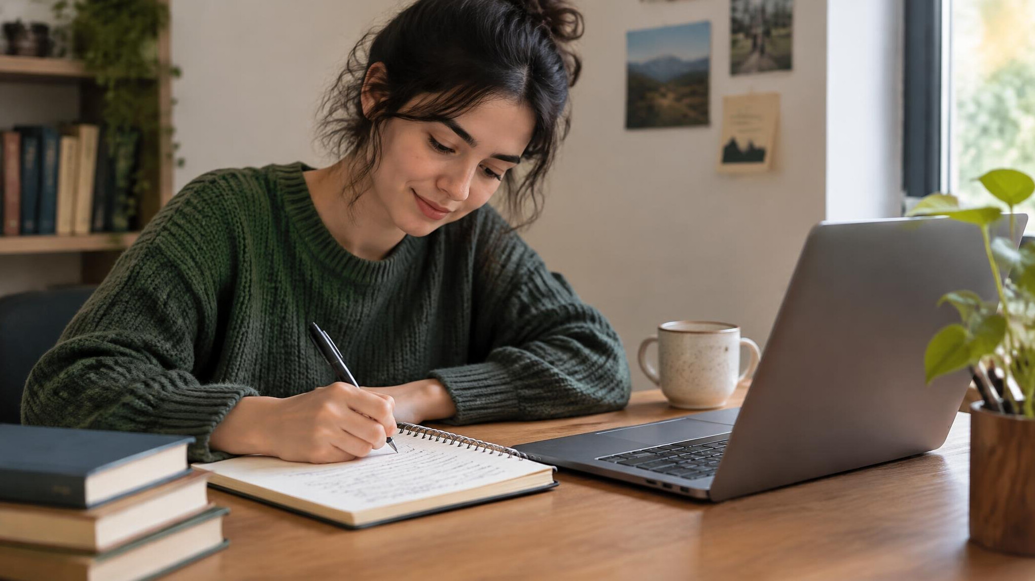 beginner writer at desk